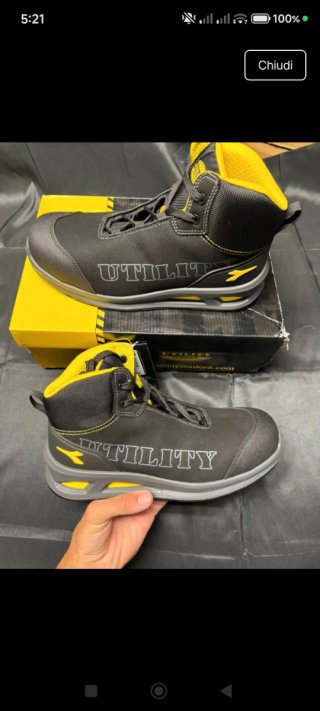Scarpe Diadora Utility Nere e Gialle
