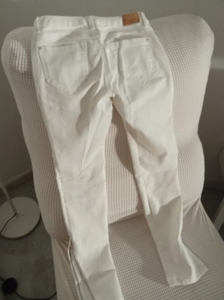 Pantalón elástico mujer blanco