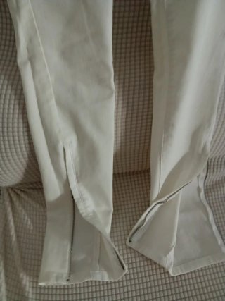 Pantalón elástico mujer blanco