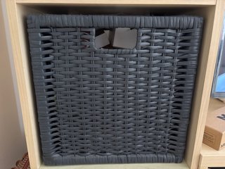 Caja de almacenaje Ikea mimbre gris