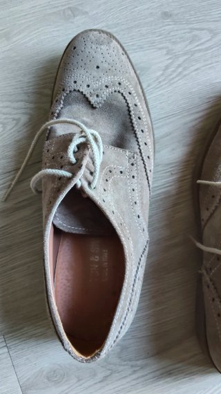 Scarpe uomo effetto scamosciate beige