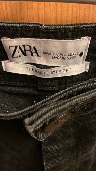 Zara Jeans Anchos Negros