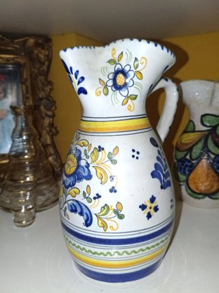 Jarra de Talavera Azul y Blanco