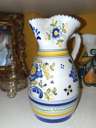 Jarra de Talavera Azul y Blanco