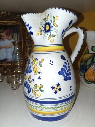 Jarra de Talavera Azul y Blanco