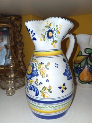 Jarra de Talavera Azul y Blanco