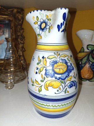 Jarra de Talavera Azul y Blanco