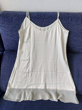 Camisón raso NUEVO blanco talla 40