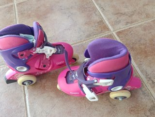 Patines de iniciación niña rosa y morado
