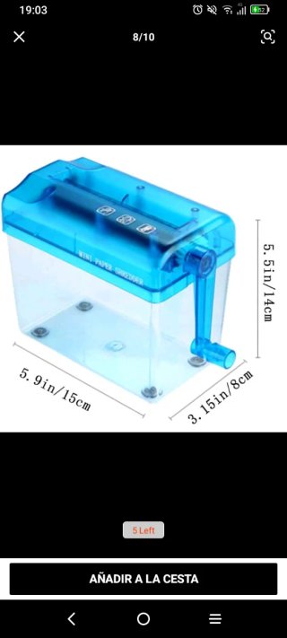 Trituradora de papel manual azul