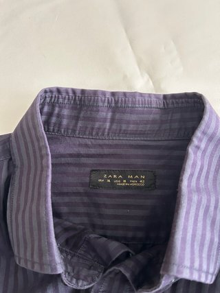 Camisa Zara Azul Rayas Hombre XL
