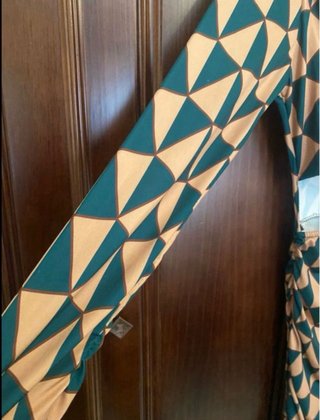 Vestido estampado geométrico manga larga