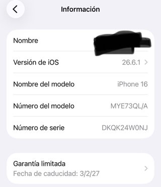 iPhone 16 128GB Negro con Garantía