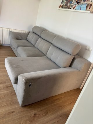 Sofá modular gris de tela