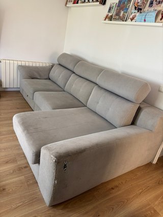 Sofá modular gris de tela