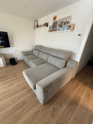 Sofá modular gris de tela