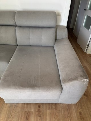 Sofá modular gris de tela