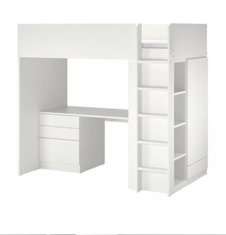 Cama alta IKEA SMÅSTAD escritorio y armario
