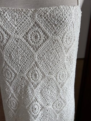 Vestido crochet tirantes finos blanco