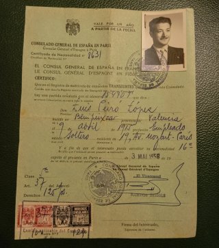 Certificado de Nacionalidad Española en Paris