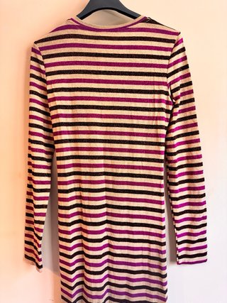 Vestido largo rayas con brillo