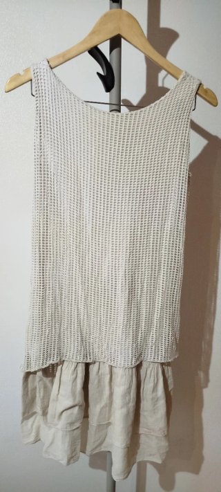 Vestido beige encaje