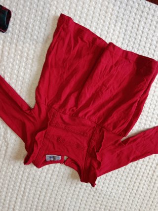 Conjunto bebé 6-9 meses rojo y cuadros