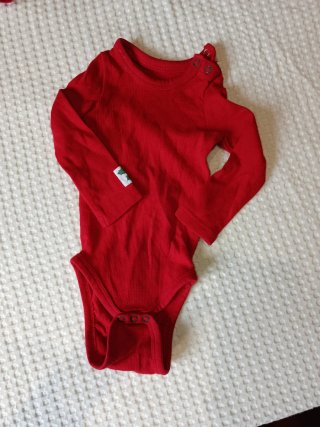 Conjunto bebé 6-9 meses rojo y cuadros