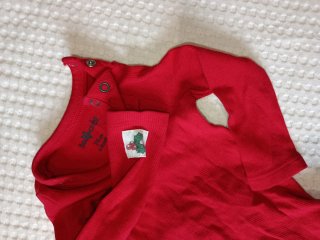 Conjunto bebé 6-9 meses rojo y cuadros
