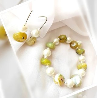 Conjunto Bisutería Pulsera y Pendientes
