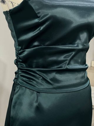 Orsay Vestito Monospalla Raso Verde Midi