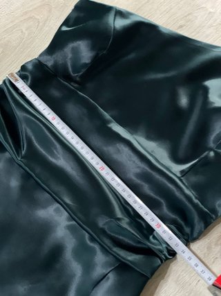 Orsay Vestito Monospalla Raso Verde Midi