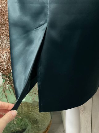 Orsay Vestito Monospalla Raso Verde Midi
