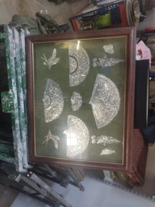 Cuadro Decorativo Abanicos y Pájaros