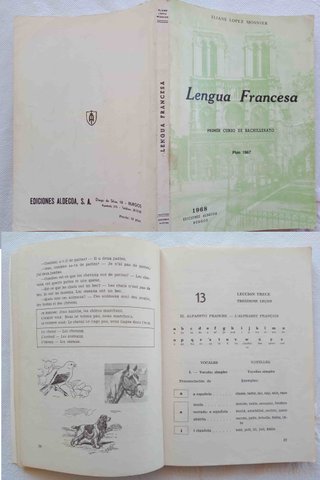 FRANCÉS - 3 LIBROS ESCOLARES de 1967, 1968 y 1969