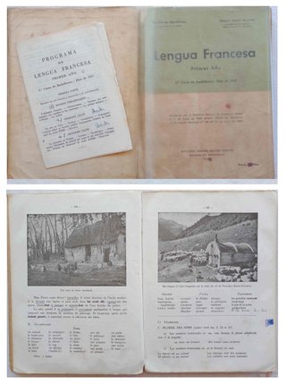 FRANCÉS - 3 LIBROS ESCOLARES de 1967, 1968 y 1969