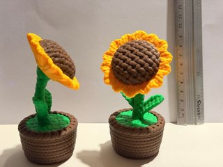 Girasoles decorativos crochet 3D