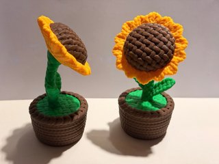 Girasoles decorativos crochet 3D