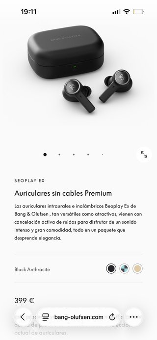 Bang & Olufsen Beoplay EX Auriculares Negros