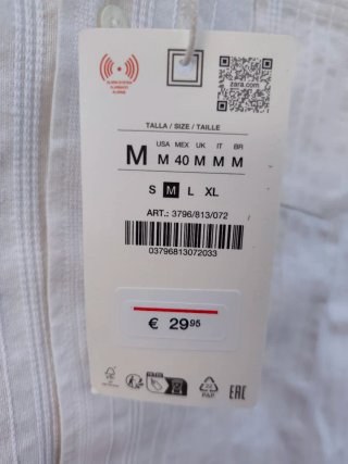 Camisa Zara Blanca Talla M