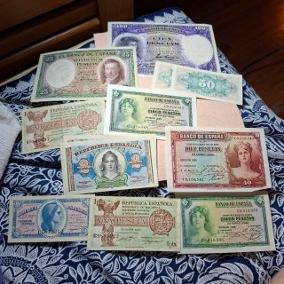 Lote 9 Banconote della Seconda Repubblica Spagnola