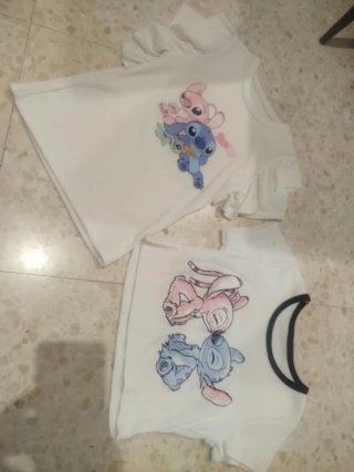 Lote 2 Camisetas Blancas Estampadas