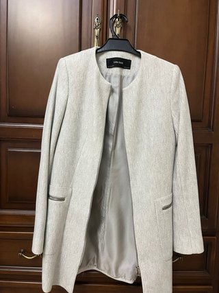 Abrigo Zara Mujer Gris Midi