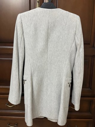 Abrigo Zara Mujer Gris Midi
