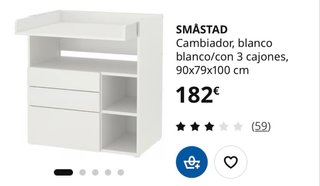 Armario y cambiador bebé IKEA SMÅSTAD