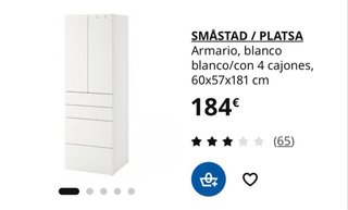 Armario y cambiador bebé IKEA SMÅSTAD