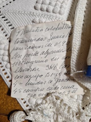 Muestra colcha ganchillo algodón. Hilo.