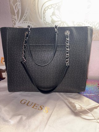 BOLSO GUESS ORIGINAL – TOTE GRIS OSCURO/NEGRO