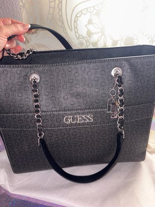 BOLSO GUESS ORIGINAL – TOTE GRIS OSCURO/NEGRO