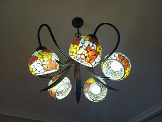 Lámparas de techo mosaico cristal y metal
